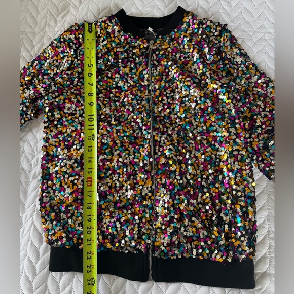Emery Rose Multicolor Sequin Festival Glam Rocker Jacket medium - Picture 10 of 10